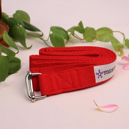 Yoga Strap - Adjustable D-Ring Buckle Yoga Belt for Pilates, Gym Workouts, and Physical Therapy | Improves Sitting Posture for Women & Men