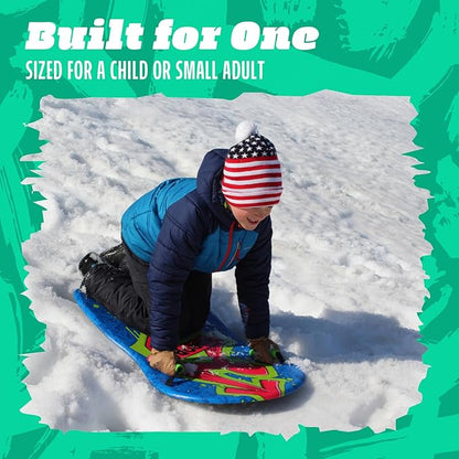 Flexible Flyer Lightweight Foam Slider, Adult and Kids Snow Play Sled with Handles, Winter Toboggan Sled for Ages 5 and Up