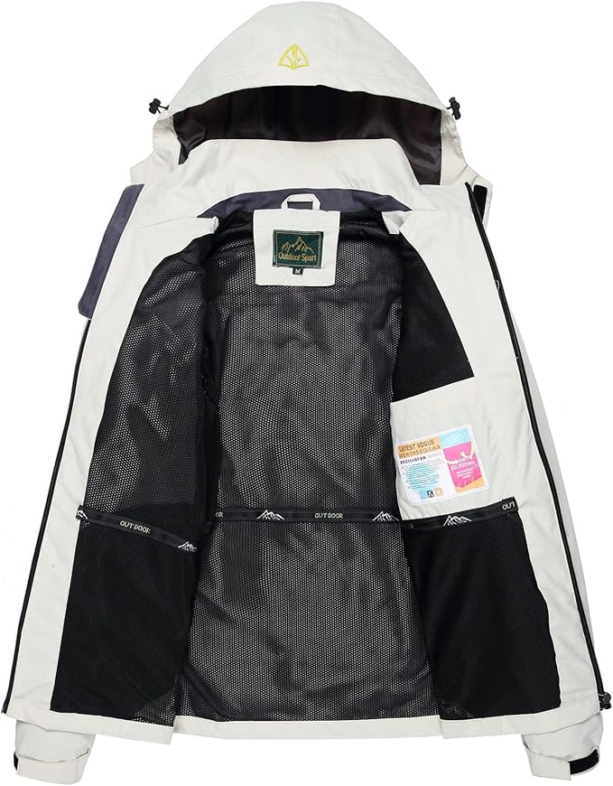 GIISAM Mens Windproof Jacket Waterproof Lightweight Mountain Sport Jacket for Men Hooded Windbreaker Raincoat