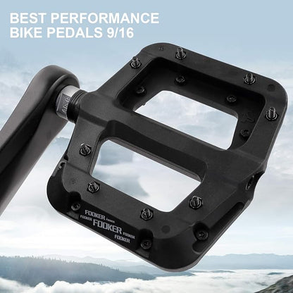 FOOKER MTB Pedals Mountain Bike Pedals 3 Bearing Non-Slip Lightweight Nylon Fiber Bicycle Platform Pedals for BMX MTB 9/16"
