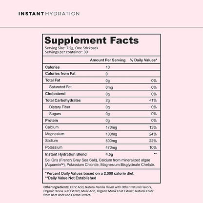 Instant Hydration Electrolytes Powder Packets - Cotton Candy Drink Mix - Zero Sugar - Keto, Vegan, Gluten-Free, Non-GMO - Boost Recovery, Brain Health, Muscle & Tissue Support- 30 Sticks