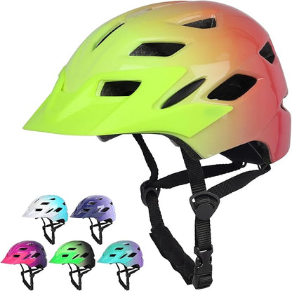 Kids Bike Helmet,Bavilk Kids Boys Girls Bike Helmets with LED Light Detachable Visor Children Youth Teen Multi-Sport for Skating Cycling Scooter Skateboard Adjustable & Lightweight 19.7"-22.4"