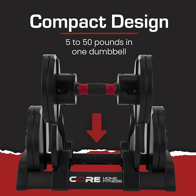 Core Fitness® Adjustable Dumbbell Weight Set by Affordable Dumbbells