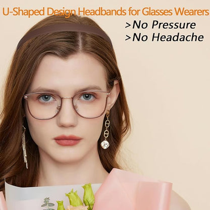 10 Pack Flex No Pressure Headbands for Women - Comfortable Plastic Headbands with Teeth