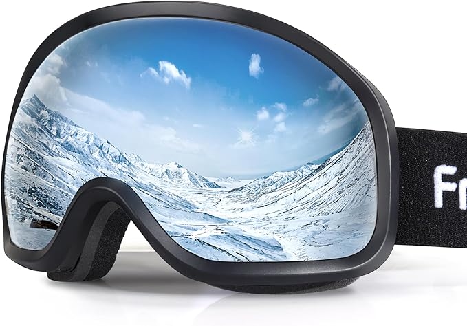 Freela Ski Goggles OTG Men Women, Over Glasses Snow Snowboard Sports Goggles for Adult Youth 100% UV400 Protection Anti Fog