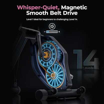 Sunny Health & Fitness Smart Folding X-Bike, Portable Compact Exercise Bike for Indoor Cycling Workout, Home Cardio Training Machine, Free SunnyFit App Bluetooth Connect, Optional Foldable Recumbent