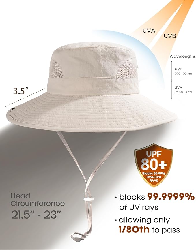 FURTALK Womens Sun Hat with Ponytail Hole Beach Hiking Summer Wide Brim UPF 80+ Outdoor Protection Foldable Bucket Hat