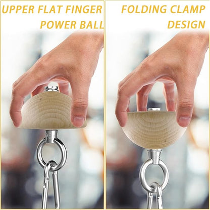 Grip Strength Training Beech Wood Pinch Block & Half-Sphere Ball with Loading Pin – Hand, Finger, Forearm Workout Set for Climbing, Lifting, Fitness Training