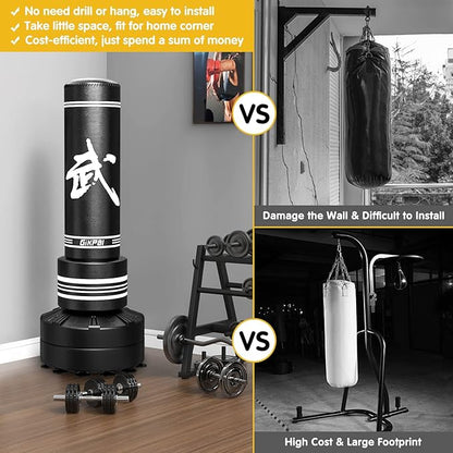 GIKPAL Freestanding Punching Bag with Boxing Gloves, Heavy Boxing Bag with Stand for Adult, Kickboxing Bag for MMA Martial Arts Boxing Traning