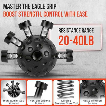 Grip Strength Trainer Kit, Adjustable Forearm Strengthener, Hand Grip Strengthener Balls, Finger Exerciser & Stretcher for Strength Training, Recovery & Flexibility