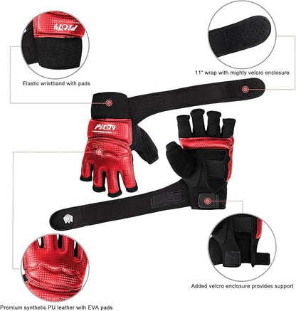 FitsT4 Sports Half Mitts MMA UFC Training Boxing Punch Bag Martial Arts Gloves