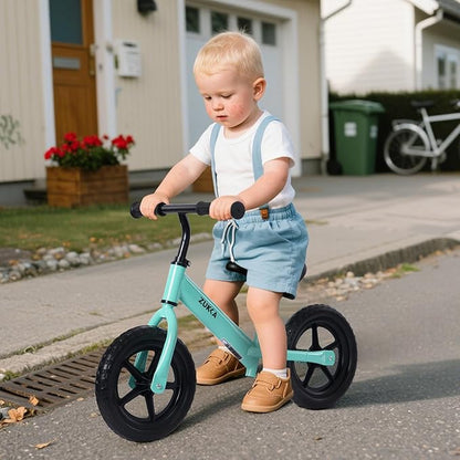 12 inch Toddler Balance Bike Adjustable Handlebar & Seat Anti-Slip Grip Suitable for 2-5 Years Old with Footrest Lightweight for Tolddlers Boys Girls Multiple Colors to Choose