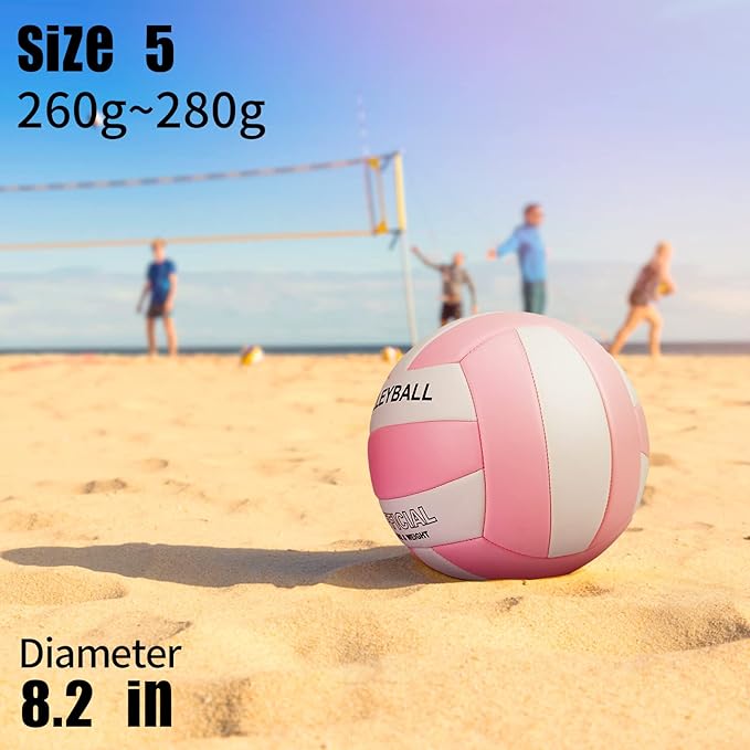 EVZOM Super Soft Volleyball Beach Volleyball Official Size 5 for Outdoor/Indoor/Pool/Gym/Training Premium Volleyballs Equipment Durability Stability Sports Ball
