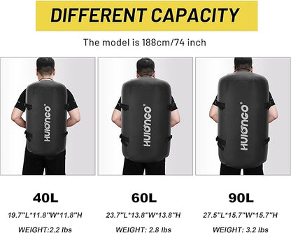 40L/60L/90L Large Waterproof Duffle Bag Backpack for Men, Mens Duffel Backpack Bags for Traveling, Heavy Duty (Black, 90l)