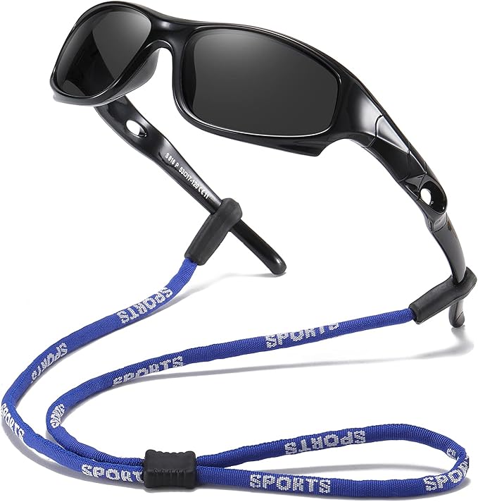 DYLB 3 Pack Flexible Kids Polarized Sunglasses For Boys Girls With Strap, Sport Sunglasses for Children Age 3-10.