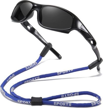DYLB 3 Pack Flexible Kids Polarized Sunglasses For Boys Girls With Strap, Sport Sunglasses for Children Age 3-10.