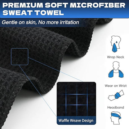 Microfiber Gym Towels for Working Out, Quickly Dry Yoga Hand Towels for Men & Women Tennis, 16 Inch x 27 Inch, 3 Pack, Multicolor