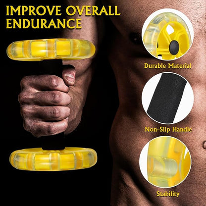 Kisangel Exercise Roller Weight Loss Equipment Exercise Abdominal Roller Ab Exercise Roller Hand Weights Dumbbell Yellow Fitness Exercise Device Fitness Wheel Wire Wheel