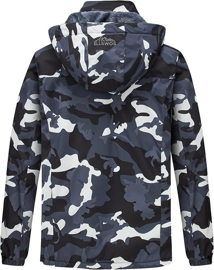 ELLSWOS Men's Waterproof Ski Jacket Winter Snow Coat Warm Hooded Raincoat Windproof Windbreakers