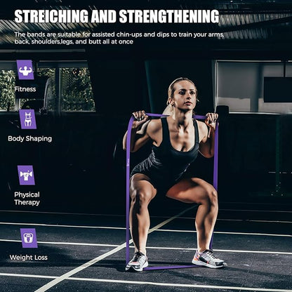 VEICK Resistance Bands for Working Out, Exercise Bands, Workout Bands, Pull Up Assistance Bands, Long Heavy Stretch Bands Set for Men and Women, Power Weight Gym at Home Fitness Equipment