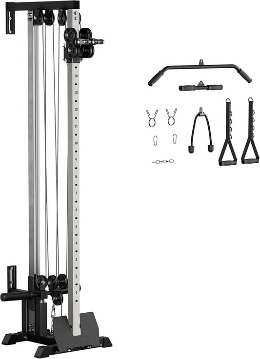 Fitness Wall Mount Cable Crossover Machine – Multi-Functional Dual Pulley System, Home Gym Equipment with Commercial-Grade Steel Frame and 400 lb Load Capacity for Home Gym.