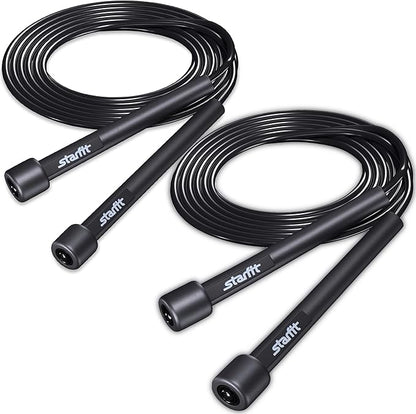 STARFIT Lightweight Jump Rope for Fitness and Exercise, Adjustable Jump Ropes with Plastic Handles, Cardio and Endurance Training, Jumping Rope for Workout