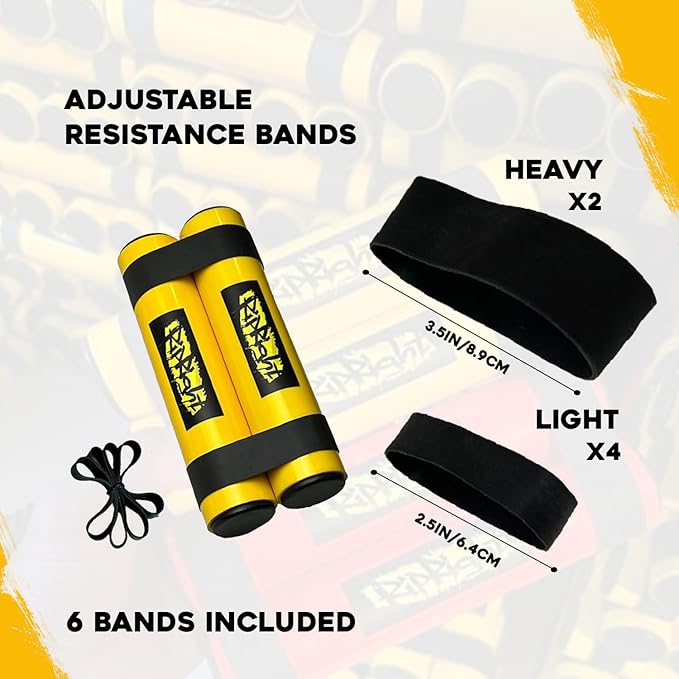 RipStick, Workout Equipment for Joint Rehab, Shoulder and Resistance Training, Muscle Building and Core Workout Equipment with 6 Adjustable Resistance Bands