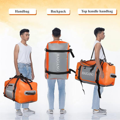 110L Waterproof Duffel Bag Travel Dry Bag, Large Capacity, Adjustable Thickened Straps and Handles, Zip Closure, Air Valve, Fully Waterproof, Perfect for Boating, Rafting, Motorcycle Kayaking