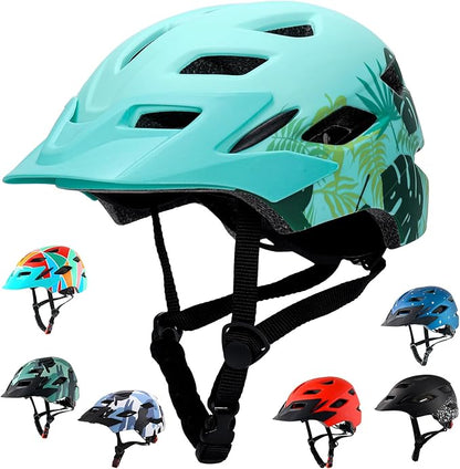 Kids Bike Helmet,Bavilk Kids Boys Girls Bike Helmets with LED Light Detachable Visor Children Youth Teen Multi-Sport for Skating Cycling Scooter Skateboard Adjustable & Lightweight 19.7"-22.4"