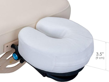 EarthLite Massage Face Cradle Cushion Memory Foam - Massage Table & Massage Chair Headrest Pillow w/Washable Fleece Cover, White