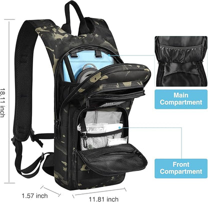 GENILU Tactical Hydration Backpack with 3L Water Bladder, Lightweight Molle Water Backpack Daypack for Men Women