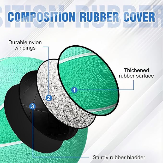 Jenaai 6 Pcs Rubber Basketballs Official Size Bulk Streetballs Multicolor Basket Balls with Pump Plain Basketball Set for Adult Youth Gifts Indoor Outdoor Training Games