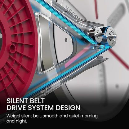 Yesoul Black Exercise Bike for Home,Smart White Cycling Bike Magnetic Stationary Bike, Low Noise Indoor Cycling Bike for Home Gym Electric Stationary Bike with Tablet Mount & Comfortable Seat Cushion for Women Apartment Workout Bike for Fitness