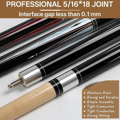 Kmise 4 Pieces Pool Cue Stick, 58??Pool Cues, 18 19 20 21 oz Canadian Maple, Pool Sticks for Adults, Billiard House Home Bar Pool Stick, Durable, Suitable for Professional Billiard Players