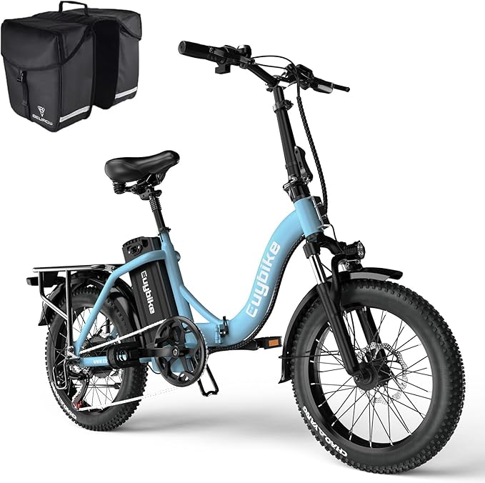 Folding Electric Bike for Adults with Peak 1000W Motor, 48V 20AH Battery up to 30MPH 80 Miles, 20" Fat Tire All Terrain Ebike, Front Suspension 7-Speed Commuter E Bike, Step-Thru, UL Certified