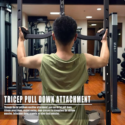 Lat Pulldown Bar - T Bar Row & Tricep Attachment for Home Gym Exercise