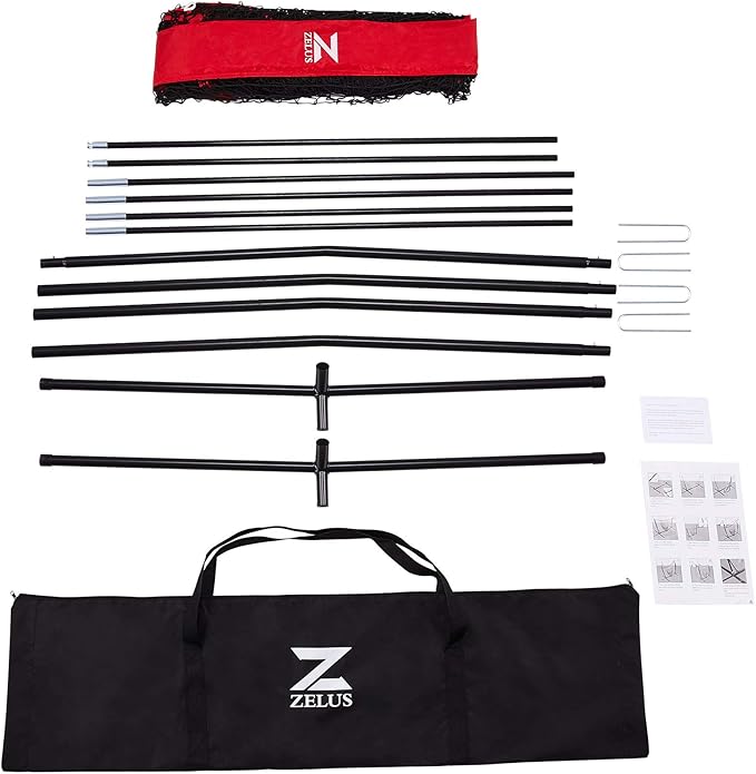 12x9ft / 16x10ft Barricade Backstop Net, Ball Sports Barrier, Practice Net for Baseball, Softball, Lacrosse, Soccer, Basketball and More