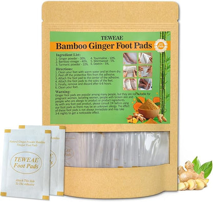 Foot Pads - 122 Pads Pure Natural Ginger Powde Bamboo Vinegar Pad, Goodnight FootPads for Travel or Home Use