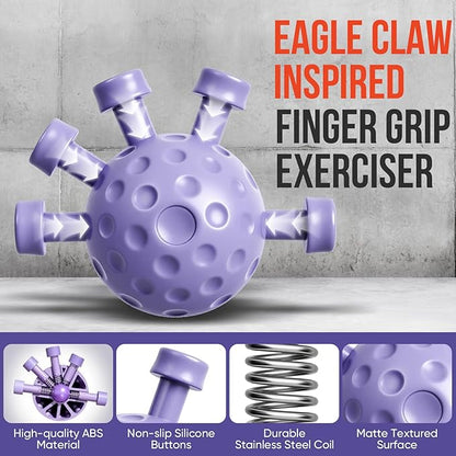 Grip Strength Trainer Kit, Adjustable Forearm Strengthener, Hand Grip Strengthener Balls, Finger Exerciser & Stretcher for Strength Training, Recovery & Flexibility