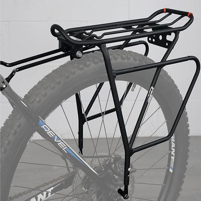 Ibera Bike Rack - Bicycle Touring Carrier Plus+ for Disc Brake/Non-Disc Brake Mount, Fat Tire Bikes, Frame-Mounted for Heavier Top & Side Loads, Height Adjustable for 26"-29" Frames