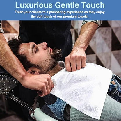 48 Pack Hand Towels Set - Highly Absorbent and Quick Drying Microfiber Gym Towels, Premium Wash Cloths for Bathroom, Salon, Gym, Shower, Hotel, and Spa - 16x27 inch (White)