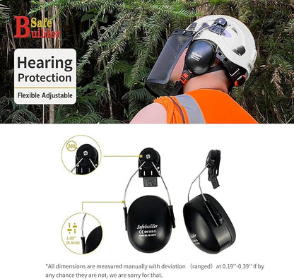 Forestry Safety Helmet with Build-in Visor Mesh Face Shield Ear Muffs 4 in 1 Chainsaw Safety Hard Hats