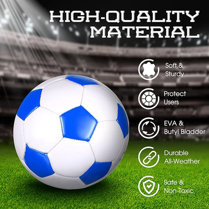 HyDren 8 Pcs Soccer Balls Bulk with Pump Deflated Official Size Sport Soccer Ball for Kid Adult Game Match Indoor Outdoor Gift for School Sports Game Birthday Party Gift Back to School