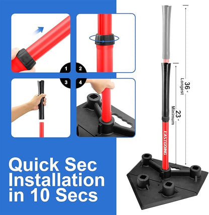 Eastgoing Heavy Duty Baseball and Softball Portable Travel Batting Tee.Adjustable 5-Position Baseball and Softball Batting Tee.Hitting Tee for Any Age Player Baseball
