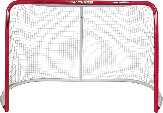 EALER Hockey Goal with Shooting Targets – 6′×4′ Portable Street & Ice Goal, Heavy-Duty 2″ Steel Frame, 11 Target Holes, Tear-Proof Fabric, Official Size, Easy Backyard Assembly