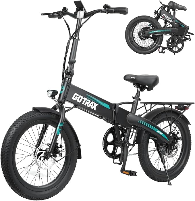 Gotrax 20" Folding Electric Bike with 40Miles (Pedal-assist1) by 48V Battery, 20Mph Power by Peak 500W, Adult Electric Bicycle with 5 Pedal-Assist Levels& LCD Display, Suitable for Commuting