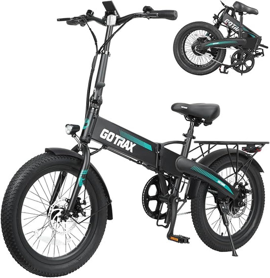 Gotrax 20" Folding Electric Bike with 40Miles (Pedal-assist1) by 48V Battery, 20Mph Power by Peak 500W, Adult Electric Bicycle with 5 Pedal-Assist Levels& LCD Display, Suitable for Commuting