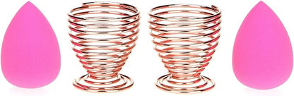 LanMa Beauty Sponge Blender Holder,(2 Pack Rose Gold) Makeup Sponge Drying Stand Storage Egg Powder Puff Display Stand