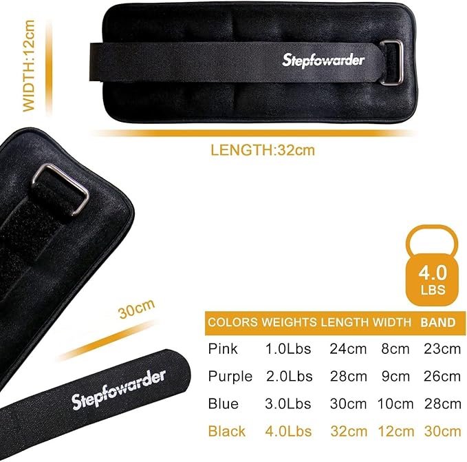 1-4 Lbs Ankle Weights Pair Set with Adjustable