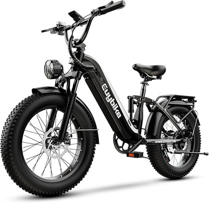 1500W Electric Bike for Adults,48V 20/60Ah Removable Battery Max Range 80Miles & 30MPH Electric Bicycle,20''×4" Fat Tire Ebike,Adult Electric Bicycles for Commute Beach Snow,E-Bike UL Certified